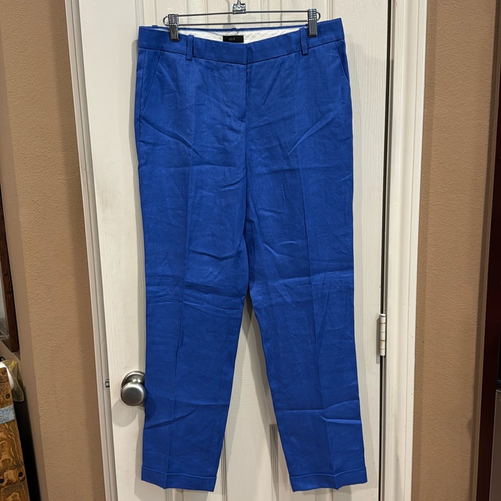 J Crew “Cafe Capri” style blue pants. Sz 4Tall